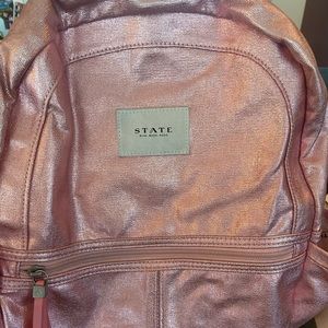 State bag - school backpack (pink shimmering)